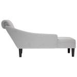 vidaXL Șezlong cu pernă și cotieră dreaptă, gri nor, textil vidaXL Șezlong cu pernă și cotieră dreaptă, gri nor, textil