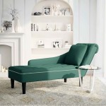 vidaXL Șezlong cu pernă și cotieră dreapta, verde închis, catifea vidaXL Șezlong cu pernă și cotieră dreapta, verde închis, catifea