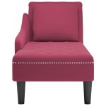 vidaXL Șezlong cu pernă și cotieră dreapta, roșu vin, catifea vidaXL Șezlong cu pernă și cotieră dreapta, roșu vin, catifea