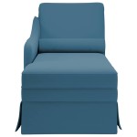 vidaXL Sezlong cu suport și cotiera dreaptă catifea albastră