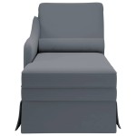 vidaXL Sezlong cu suport și cotiera dreaptă catifea gri închis vidaXL Sezlong cu suport și cotiera dreaptă catifea gri închis