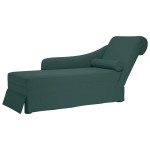 vidaXL Sezlong cu suport și cotieră dreaptă catifea verde închis vidaXL Sezlong cu suport și cotieră dreaptă catifea verde închis