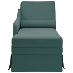 vidaXL Sezlong cu suport și cotieră dreaptă catifea verde închis vidaXL Sezlong cu suport și cotieră dreaptă catifea verde închis