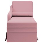 vidaXL Sezlong cu suport și cotieră dreaptă catifea roz