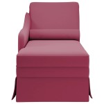 vidaXL Șezlong cu șezlong și cotieră dreaptă Wine Red Velvet vidaXL Șezlong cu șezlong și cotieră dreaptă Wine Red Velvet