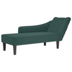 vidaXL Sezlong cu cotiera dreapta catifea verde inchis vidaXL Sezlong cu cotiera dreapta catifea verde inchis