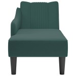vidaXL Sezlong cu cotiera dreapta catifea verde inchis vidaXL Sezlong cu cotiera dreapta catifea verde inchis