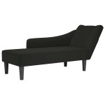 vidaXL Sezlong cu cotiera dreapta catifea neagra vidaXL Sezlong cu cotiera dreapta catifea neagra