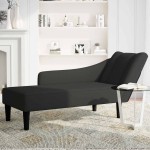 vidaXL Sezlong cu cotiera dreapta catifea neagra vidaXL Sezlong cu cotiera dreapta catifea neagra