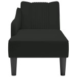 vidaXL Sezlong cu cotiera dreapta catifea neagra vidaXL Sezlong cu cotiera dreapta catifea neagra