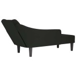 vidaXL Sezlong cu cotiera dreapta catifea neagra vidaXL Sezlong cu cotiera dreapta catifea neagra