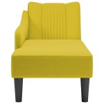 vidaXL Sezlong cu cotiera dreapta catifea galbena vidaXL Sezlong cu cotiera dreapta catifea galbena