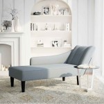 vidaXL Sezlong cu cotieră dreaptă din material gri deschis vidaXL Sezlong cu cotieră dreaptă din material gri deschis