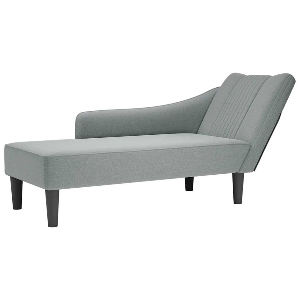 vidaXL Sezlong cu cotieră dreaptă din material gri deschis