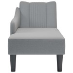 vidaXL Sezlong cu cotieră dreaptă din material gri deschis vidaXL Sezlong cu cotieră dreaptă din material gri deschis