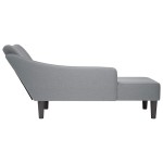 vidaXL Sezlong cu cotieră dreaptă din material gri deschis vidaXL Sezlong cu cotieră dreaptă din material gri deschis