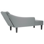 vidaXL Sezlong cu cotieră dreaptă din material gri deschis vidaXL Sezlong cu cotieră dreaptă din material gri deschis