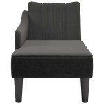 vidaXL Sezlong cu cotieră dreaptă din material negru vidaXL Sezlong cu cotieră dreaptă din material negru