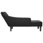 vidaXL Sezlong cu cotieră dreaptă din material negru vidaXL Sezlong cu cotieră dreaptă din material negru