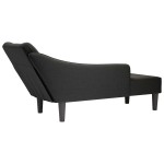 vidaXL Sezlong cu cotieră dreaptă din material negru vidaXL Sezlong cu cotieră dreaptă din material negru