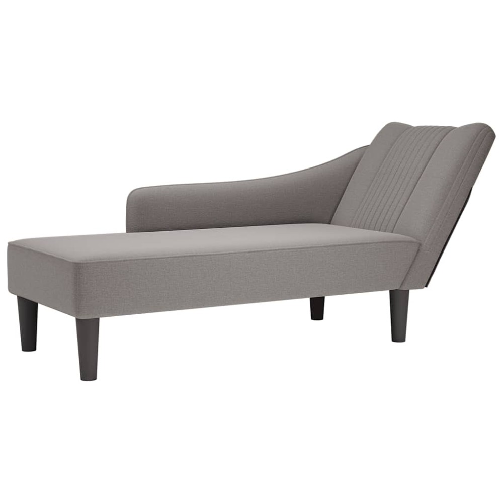 vidaXL Sezlong cu cotieră dreaptă din material taupe