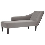 vidaXL Sezlong cu cotieră dreaptă din material taupe vidaXL Sezlong cu cotieră dreaptă din material taupe