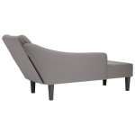 vidaXL Sezlong cu cotieră dreaptă din material taupe vidaXL Sezlong cu cotieră dreaptă din material taupe