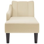 vidaXL Sezlong cu țesătură crem pentru cotieră dreaptă vidaXL Sezlong cu țesătură crem pentru cotieră dreaptă