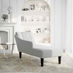 vidaXL Sezlong cu cotieră dreaptă din material gri nor vidaXL Sezlong cu cotieră dreaptă din material gri nor