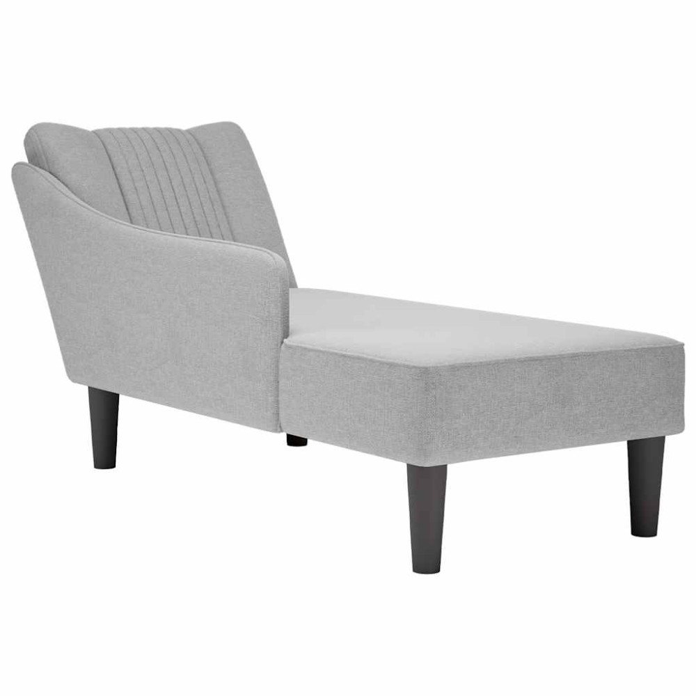 vidaXL Sezlong cu cotieră dreaptă din material gri nor