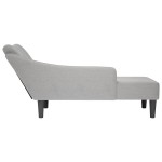vidaXL Sezlong cu cotieră dreaptă din material gri nor vidaXL Sezlong cu cotieră dreaptă din material gri nor