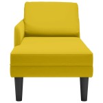 vidaXL Șezlong cu pernă și cotieră dreapta, galben, catifea