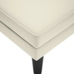 vidaXL Șezlong cu pernă și cotieră dreaptă, crem, catifea