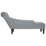 vidaXL Șezlong cu pernă și cotieră dreaptă, gri deschis, textil vidaXL Șezlong cu pernă și cotieră dreaptă, gri deschis, textil