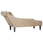 vidaXL Șezlong cu pernă și cotieră dreaptă gri deschis piele ecologică