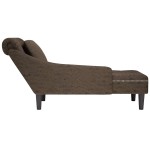 vidaXL Șezlong cu pernă și cotieră dreaptă, gri închis piele ecologică vidaXL Șezlong cu pernă și cotieră dreaptă, gri închis piele ecologică