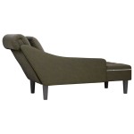 vidaXL Șezlong cu pernă și cotieră dreaptă, verde kaki piele ecologică vidaXL Șezlong cu pernă și cotieră dreaptă, verde kaki piele ecologică