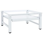 vidaXL Suport mașină de spălat cu raft retractabil, alb vidaXL Suport mașină de spălat cu raft retractabil, alb