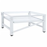 vidaXL Suport mașină de spălat cu raft retractabil, alb vidaXL Suport mașină de spălat cu raft retractabil, alb