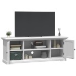 vidaXL Dulap TV, alb, 110x30x41 cm, lemn prelucrat vidaXL Dulap TV, alb, 110x30x41 cm, lemn prelucrat