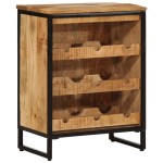 vidaXL Suport de vin pentru 9 sticle, 55x33x70 cm, lemn masiv mango vidaXL Suport de vin pentru 9 sticle, 55x33x70 cm, lemn masiv mango