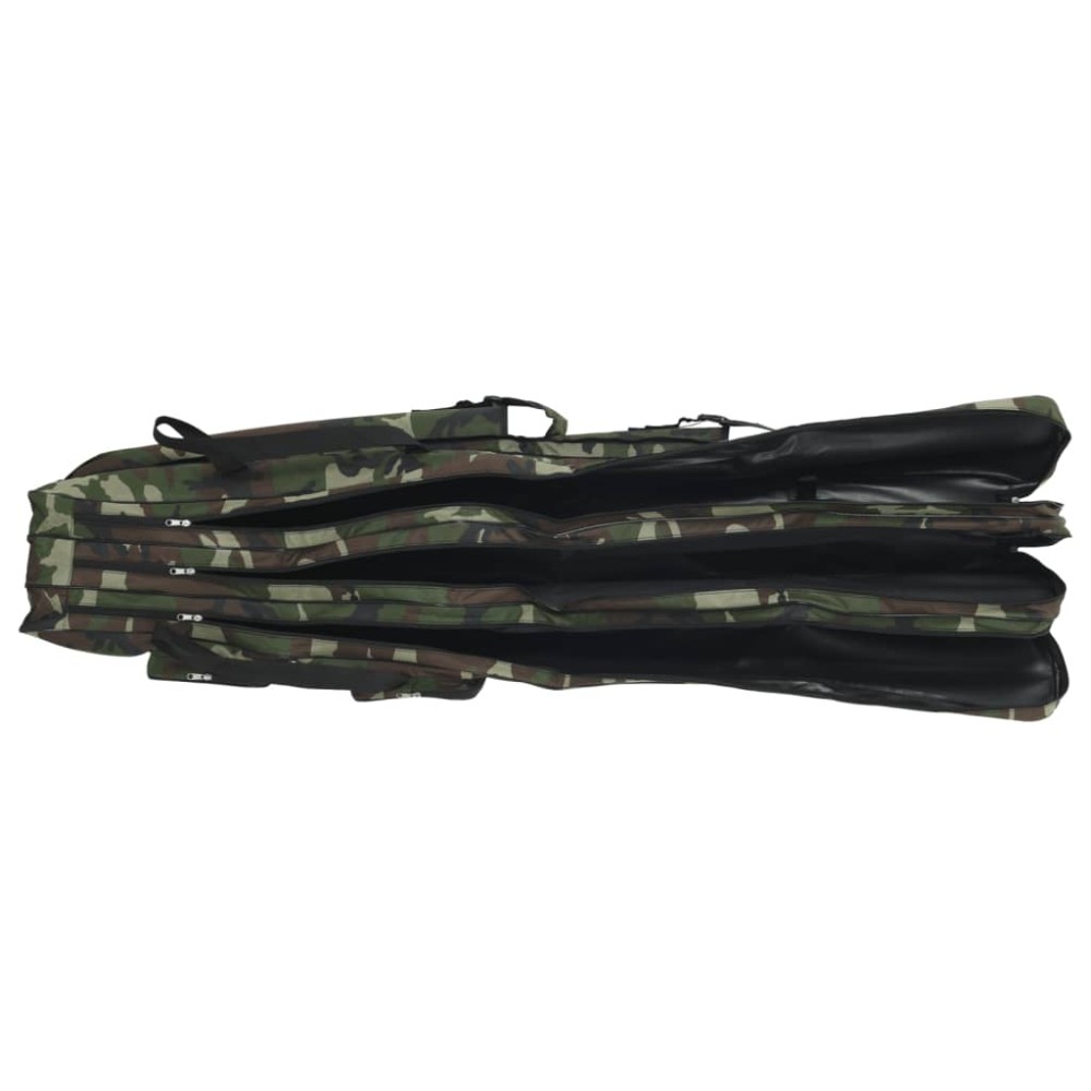 vidaXL Geantă pentru undiță, verde camuflaj, 160 cm, țesătură oxford