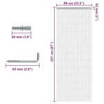 vidaXL Paravan de ușă cu lanț, 80x221 cm, aluminiu