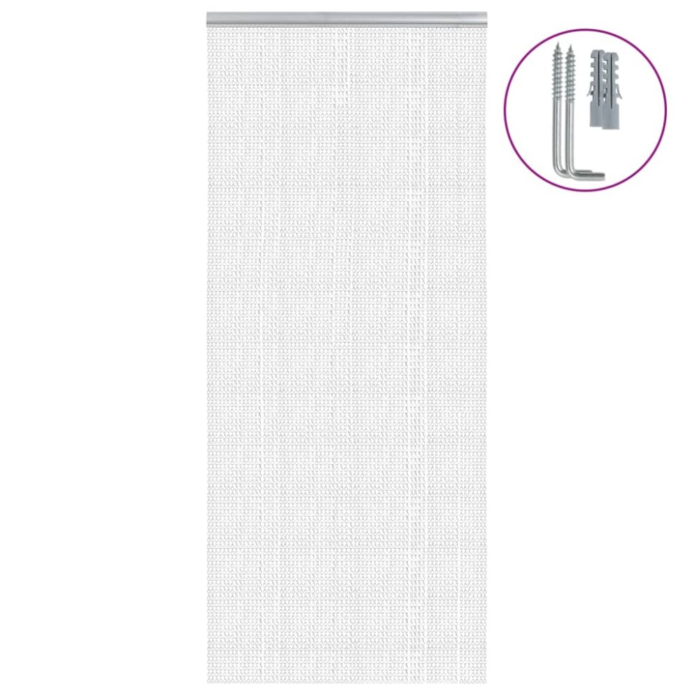 vidaXL Paravan de ușă cu lanț, 90x200 cm, aluminiu