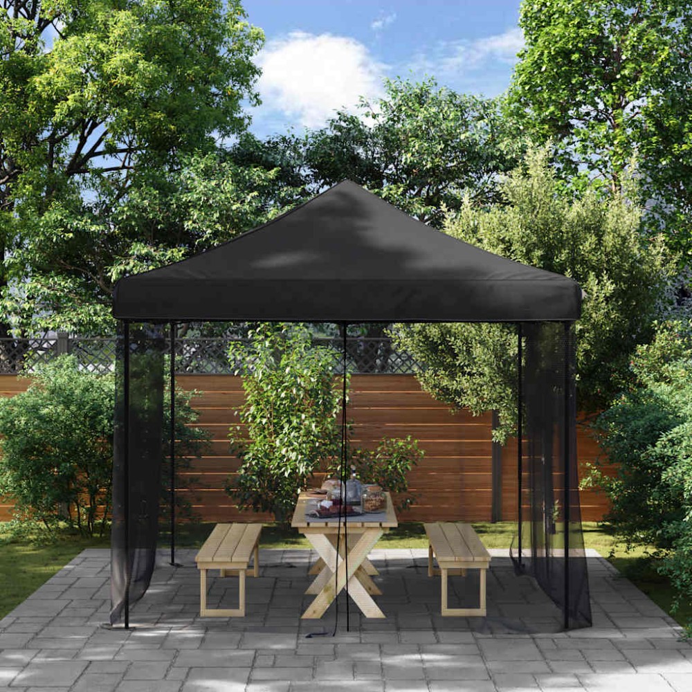 vidaXL Plasă de țânțari pentru exterior 220 ochiuri neagră 300x300x200 cm