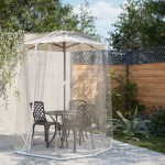 vidaXL Plasa de tantari pentru umbrela 220 ochiuri alb Φ330x250 cm vidaXL Plasa de tantari pentru umbrela 220 ochiuri alb Φ330x250 cm