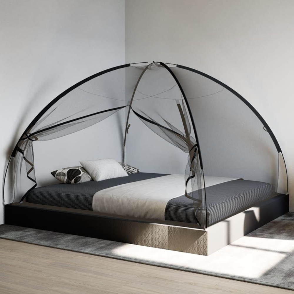 vidaXL Plasa țânțari Mongolia cu uși, 220 ochiuri negru 200x180x135 cm
