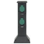 vidaXL Coloană priză de exterior cu 4 căi, negru/verde, 16x16x39,5 cm vidaXL Coloană priză de exterior cu 4 căi, negru/verde, 16x16x39,5 cm