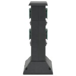 vidaXL Coloană priză de exterior cu 4 căi, negru/verde, 16x16x39,5 cm vidaXL Coloană priză de exterior cu 4 căi, negru/verde, 16x16x39,5 cm