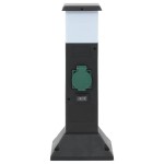 vidaXL Coloană priză de exterior cu lampă/țăruș, 2 căi, 16x16x39,5 cm vidaXL Coloană priză de exterior cu lampă/țăruș, 2 căi, 16x16x39,5 cm